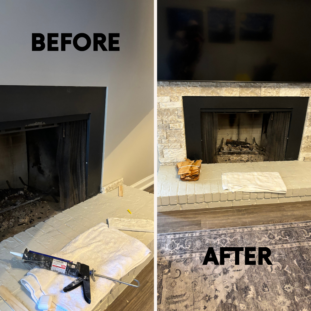 Fireplace surround tile remodel Tuscaloosa AL